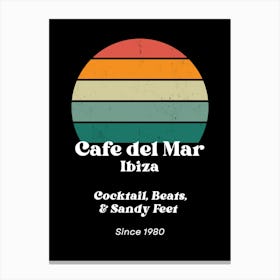Cafe Del Mar Retro Poster - Beats and Sandy Feet Canvas Print