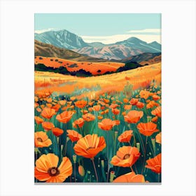 Poppies In The Field 18 Canvas Print