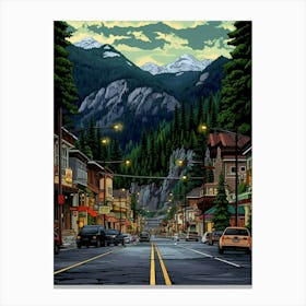 Leavenworth Washington Pointillism 6 Canvas Print