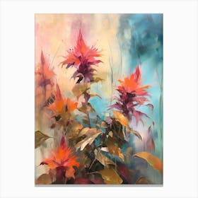 Fall Flower Painting Bee Balm 2 Canvas Print