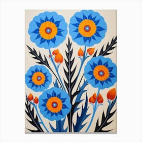 Flower Motif Painting Cornflower 3 Canvas Print