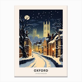 Winter Night  Travel Poster Oxford United Kingdom 1 Canvas Print
