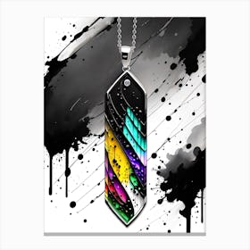 Rainbow Feather Necklace Canvas Print