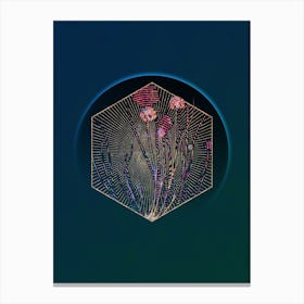 Abstract Allium Globosum Mosaic Botanical Illustration Canvas Print