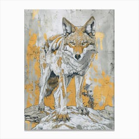 Coyote Precisionist Illustration 4 Canvas Print