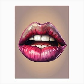 Pink Lips 1 Canvas Print