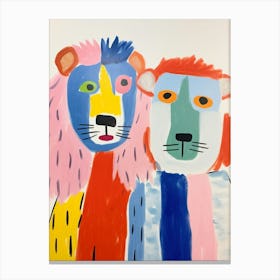 Colourful Kids Animal Art Lion 1 Canvas Print