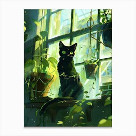 Cat In The Window 9 Canvas Print