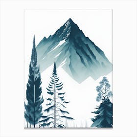 Mountain And Forest In Minimalist Watercolor Vertical Composition 181 Canvas Print