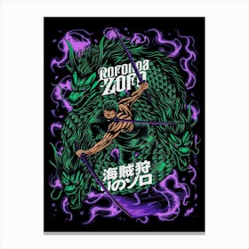 Zoro One Piece Anime Poster 4 Canvas Print