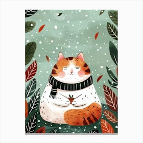 Cat In Winter Canvas Print