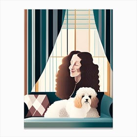 Dogandwomancuddle Canvas Print