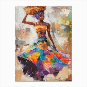 African Woman With Basket 8 Canvas Print