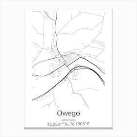 Owego,United States Minimalist Map Toile