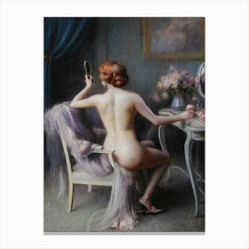 Vanity Portrait of a Woman Painting Canvas Print