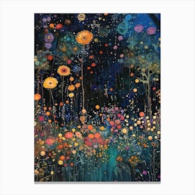 Gustav Klimt Print Night Garden Klimt Poster Klimt Exhibition Poster Painting Flower Garden Full Canvas Print