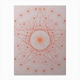 Geometric Abstract Glyph Circle Array in Tomato Red n.0193 Canvas Print