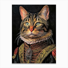 Cat In Period Costume Canvas Print