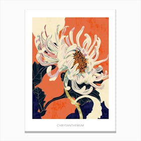 Colourful Flower Illustration Poster Chrysanthemum 2 Canvas Print