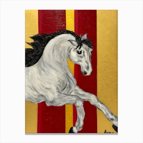 Horse In Red And Yellow Canvas Print