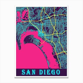 San Diego Map Poster 1 Canvas Print