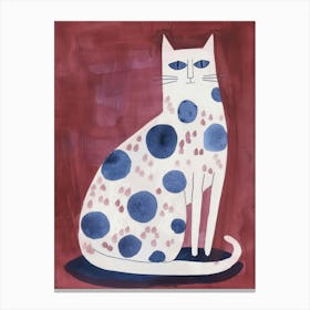 Polka Dot Cat 14 Canvas Print