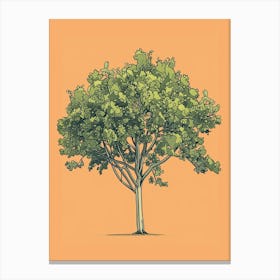 Lime Tree Minimalistic Drawing 2 Canvas Print