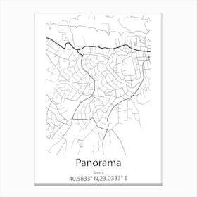 Panorama,Greece Minimalist Map Canvas Print