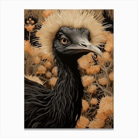 Dark And Moody Botanical Emu 2 Canvas Print