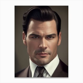 Hollywood Actor Style AI Art Canvas Print