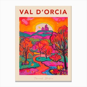 Val D'Orcia Italia Travel Poster Canvas Print