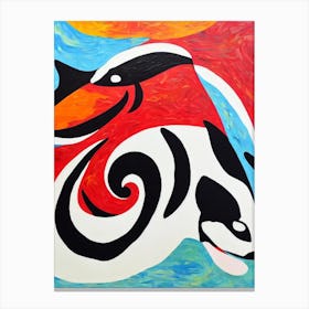 Orca (Killer Whale) Matisse Inspired Canvas Print