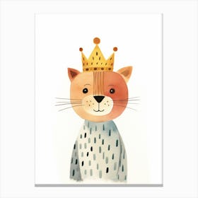 Little Cougar 1 Wearing A Crown Canvas Print