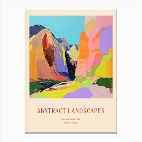 Colourful Abstract Zion National Park 3 Poster Canvas Print