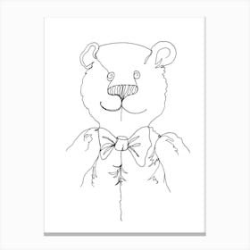 Line Bear Canvas Print