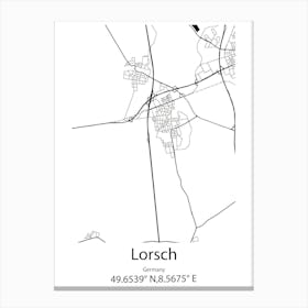 Lorsch,Germany Minimalist Map Canvas Print