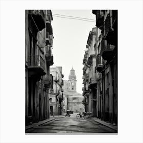 Palermo, Italy, Mediterranean Black And White Photography Analogue 4 Canvas Print