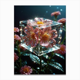 Flowers In A Cube Canvas Print