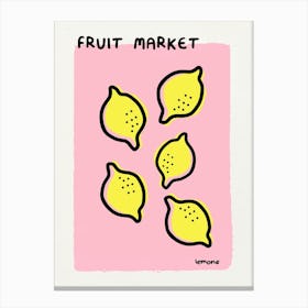 Fruit Market Lemons Print Canvas Print