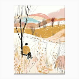 Winter Landscape Illustration Canvas Print