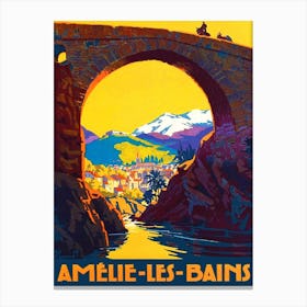 Stone Bridge In Le Ban, France Canvas Print