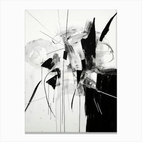 Conflict Abstract Black And White 5 Canvas Print