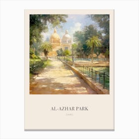 Al Azhar Park Cairo Egypt Vintage Cezanne Inspired Poster Canvas Print