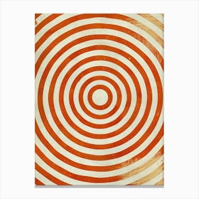 Orange And White Spiral, Bauhaus Canvas Print