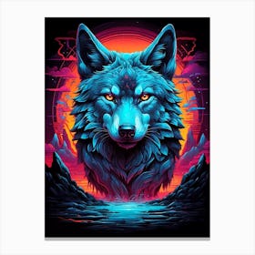 Psychedelic Wolf 6 Canvas Print