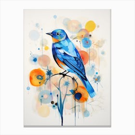 Bird Painting Collage Bluebird 4 Canvas Print