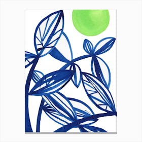 Summer Blue Leaves Canvas Print