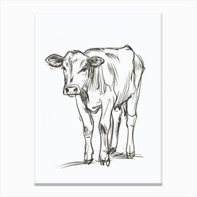 B&W Cow Canvas Print