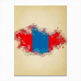 Mongolia Flag Vintage Canvas Print