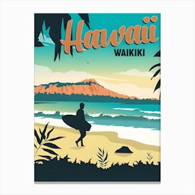 Hawaii BeachTravel Poster Canvas Print